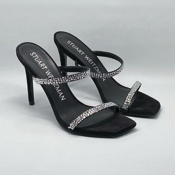 Stuart Weitzman Suede Embellished Sandals size 6.5 - Picture 1 of 11